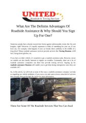 What Are The Definite Advantages Of Roadside Assistance & Why Should You Sign Up For One.docx