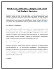 What To Do In London - 5 Simple Facts About Visit England Explained.doc