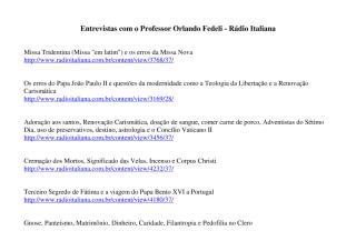 Professor Orlando Fedeli - Entrevistas - Radio italiana.pdf