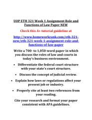 UOP_ETH_321_Week_1_Assignment_Role_and_Functions_of_Law_Paper_NEW.PDF