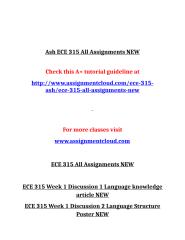 Ash ECE 315 All Assignments NEW.doc